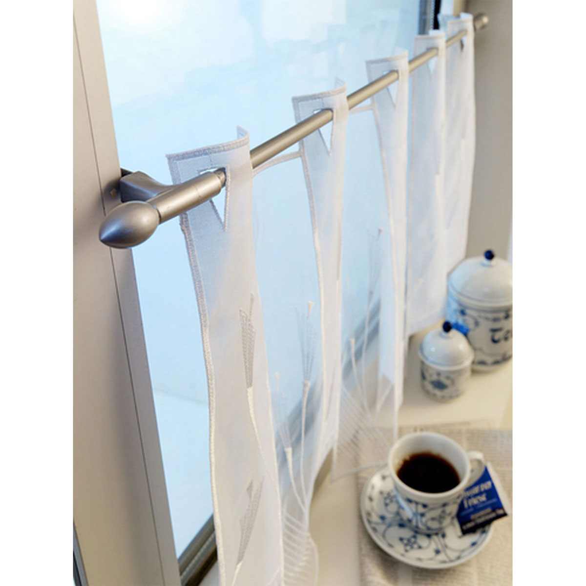 Gardinia Klemmstange Press und Go Durchmesser 9/12 mm 50-80 cm Edelstahl-optik Bild 4