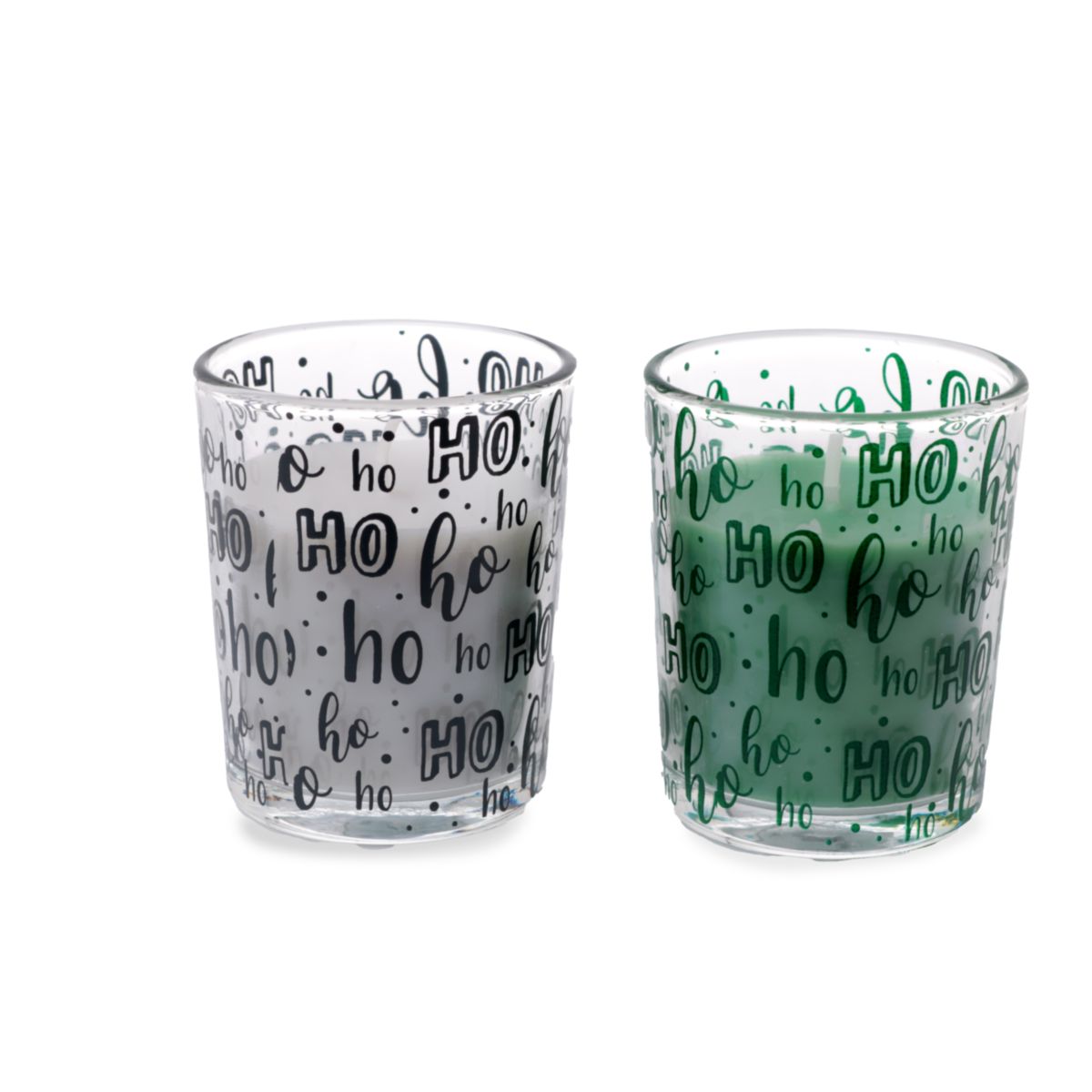 Windlicht mit Kerze 2er-Set grau grün