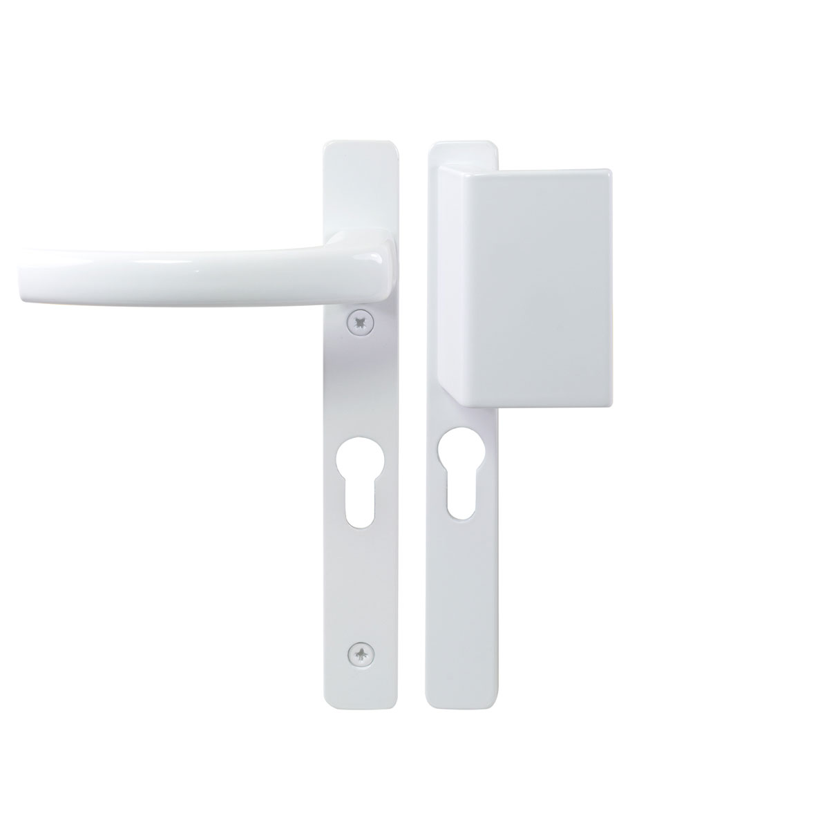 Durabil Drücker-Knauf-Griffgarnitur 8-72 mm ohne Hülse weiß