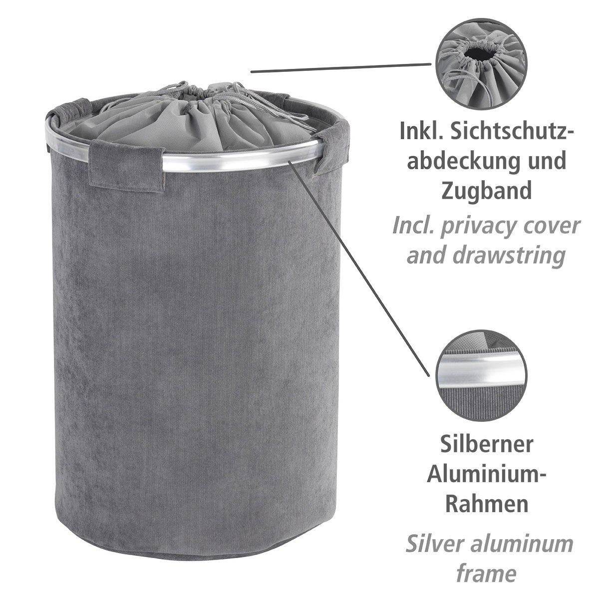 Wenko Wäschesammler Cordoba grau 68 l Bild 2