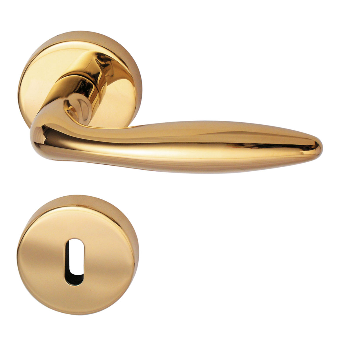 Alpertec Rosettengarnitur Alison-R Messing poliert BB