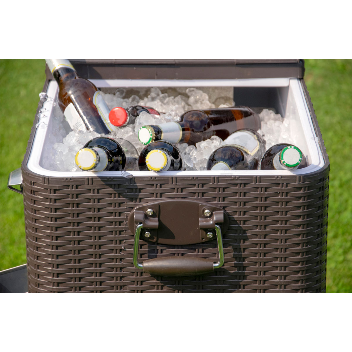 dobar Servierwagen Tahiti 83 x 87 x 48 cm Rattanoptik dunkelgrau Bild 3