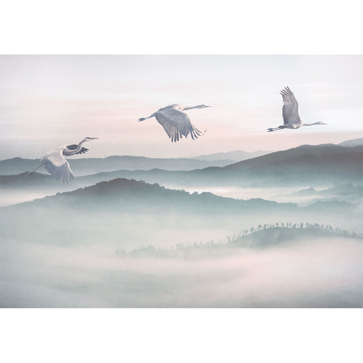 Komar  Vlies Fototapete Mystic Cranes 400x280 cm Bild 2