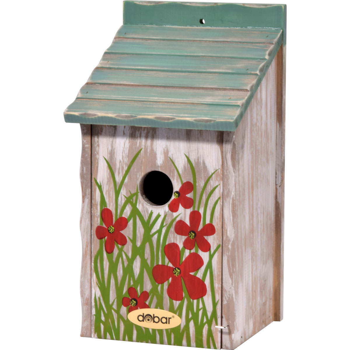 dobar Nistkasten 15 x 14,5 x 28 cm mehrfarbig blaues Dach