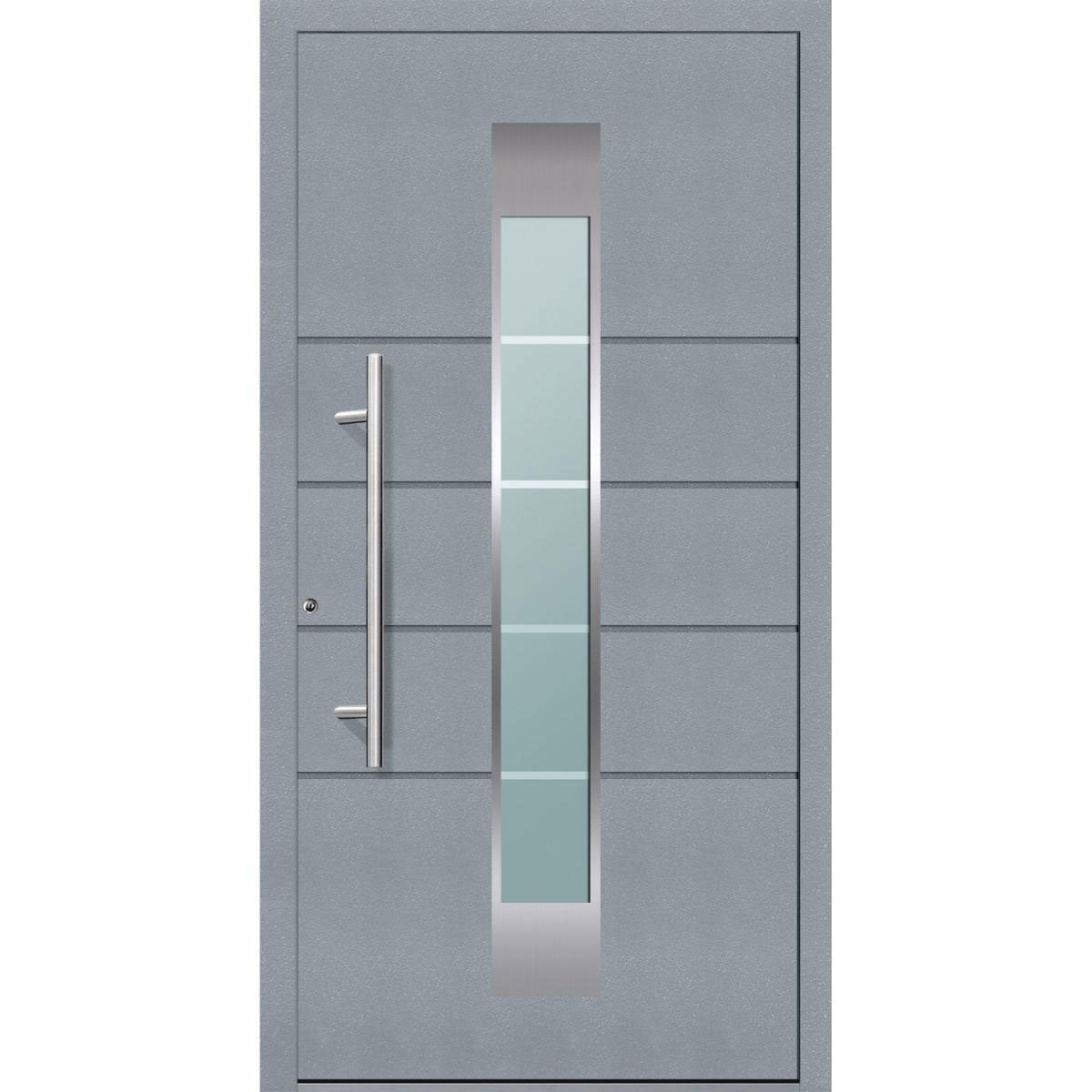 Aluminium Sicherheits-Haustür Turin Exklusiv 75 mm grau 110 x 210 cm Anschlag links inkl Griffset Bild 1