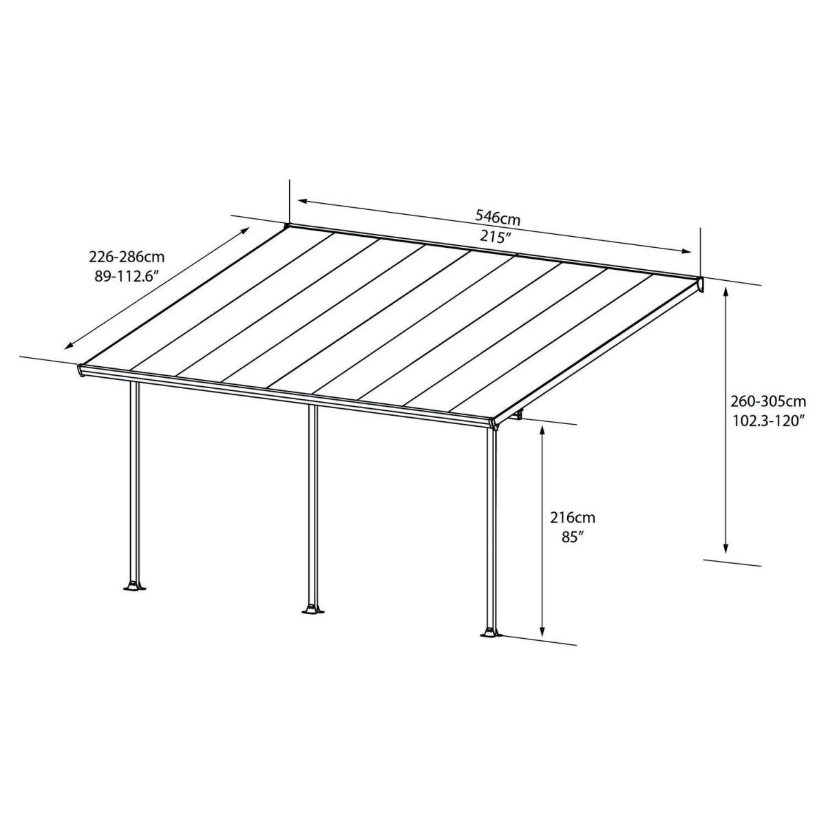 Palram Terrassenüberdachung Feria 546 x 300 cm weiß Bild 9
