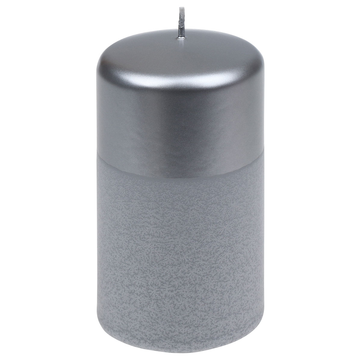 Stumpenkerze Cristallo 120 mm silber