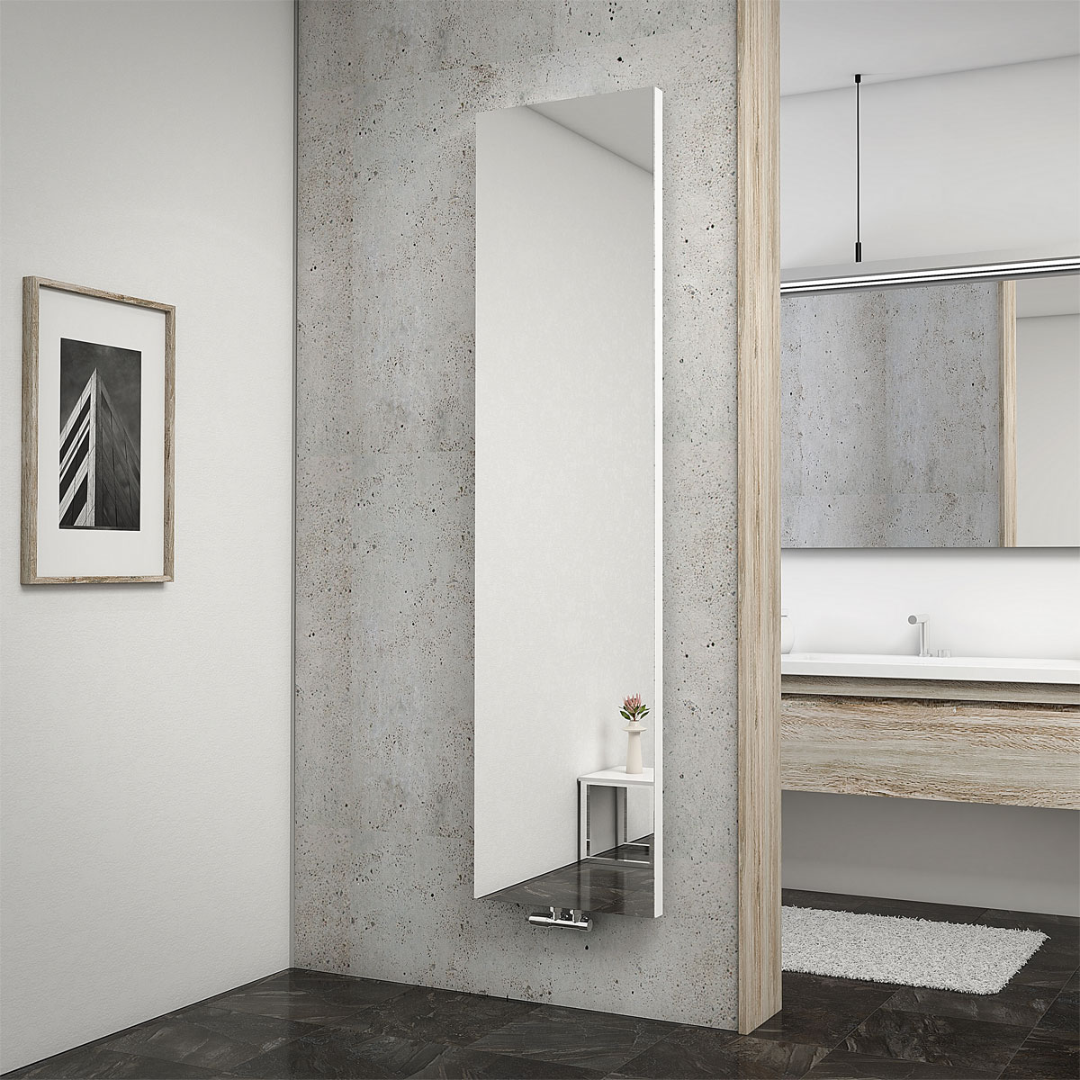 Schulte ExpressPlus DHK New York mit Spiegel alpinweiss 1806 x 456 x 80 mm 701 Watt