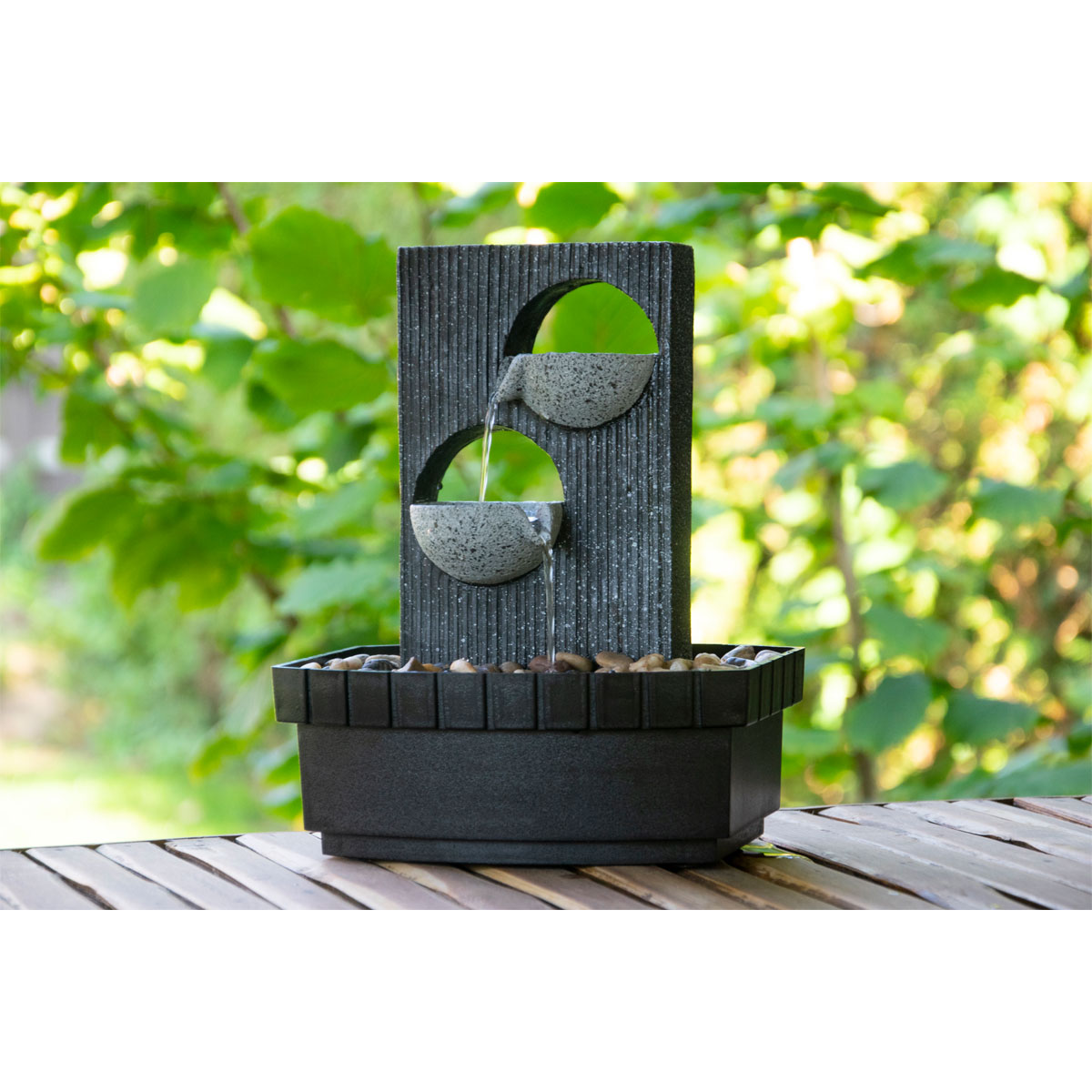 dobar Zimmerbrunnen 20,5 x 26 x 16,5 cm grau-schwarz Bild 5