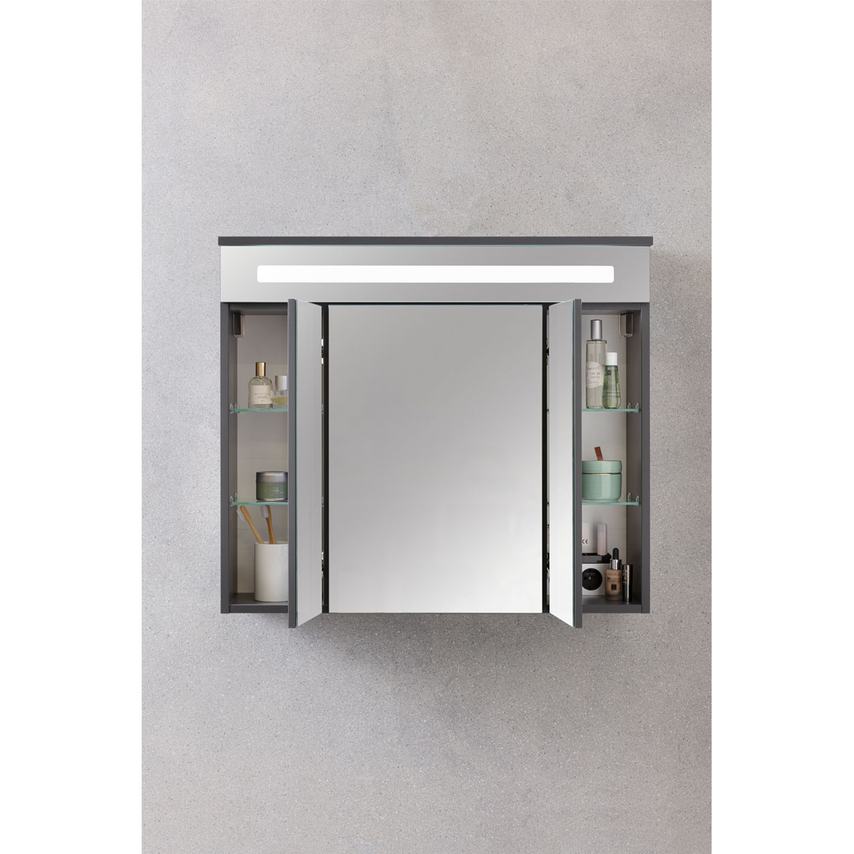 Fackelmann Spiegelschrank Kara anthrazit 80 x 70 x 22,5 cm Bild 6