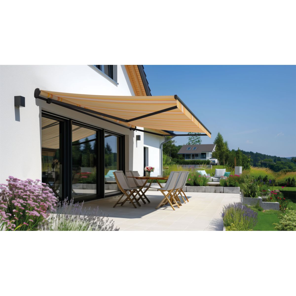 Durabil Gelenkarmmarkise Passat anthrazit 500x300 cm, Design Sun Rays Bild 6