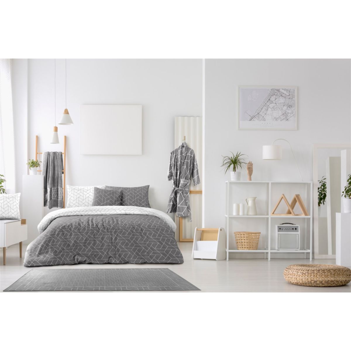 Bettwäsche Florence 125-NL Grau 200cm x 240cm Bild 3