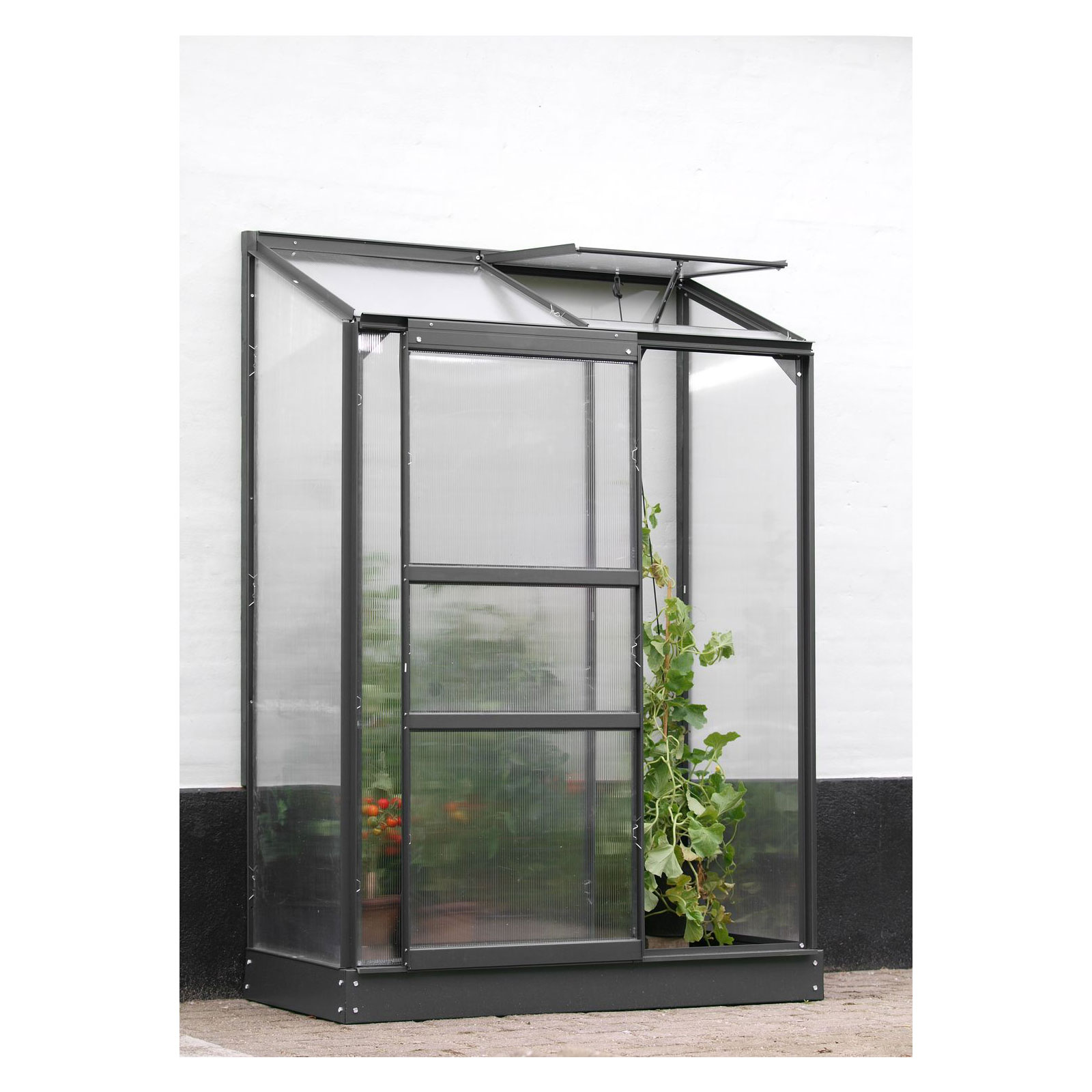 Vitavia Gewächshaus Styx 900 0,9m² 4 mm Hohlkammerplatten schwarz