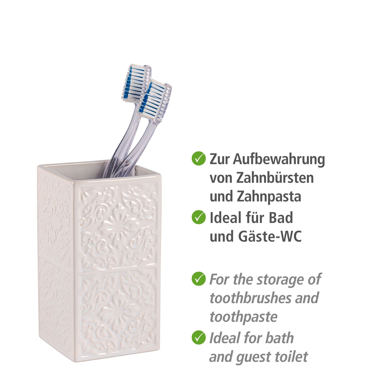 Wenko Zahnputzbecher Cordoba weiß Bild 3