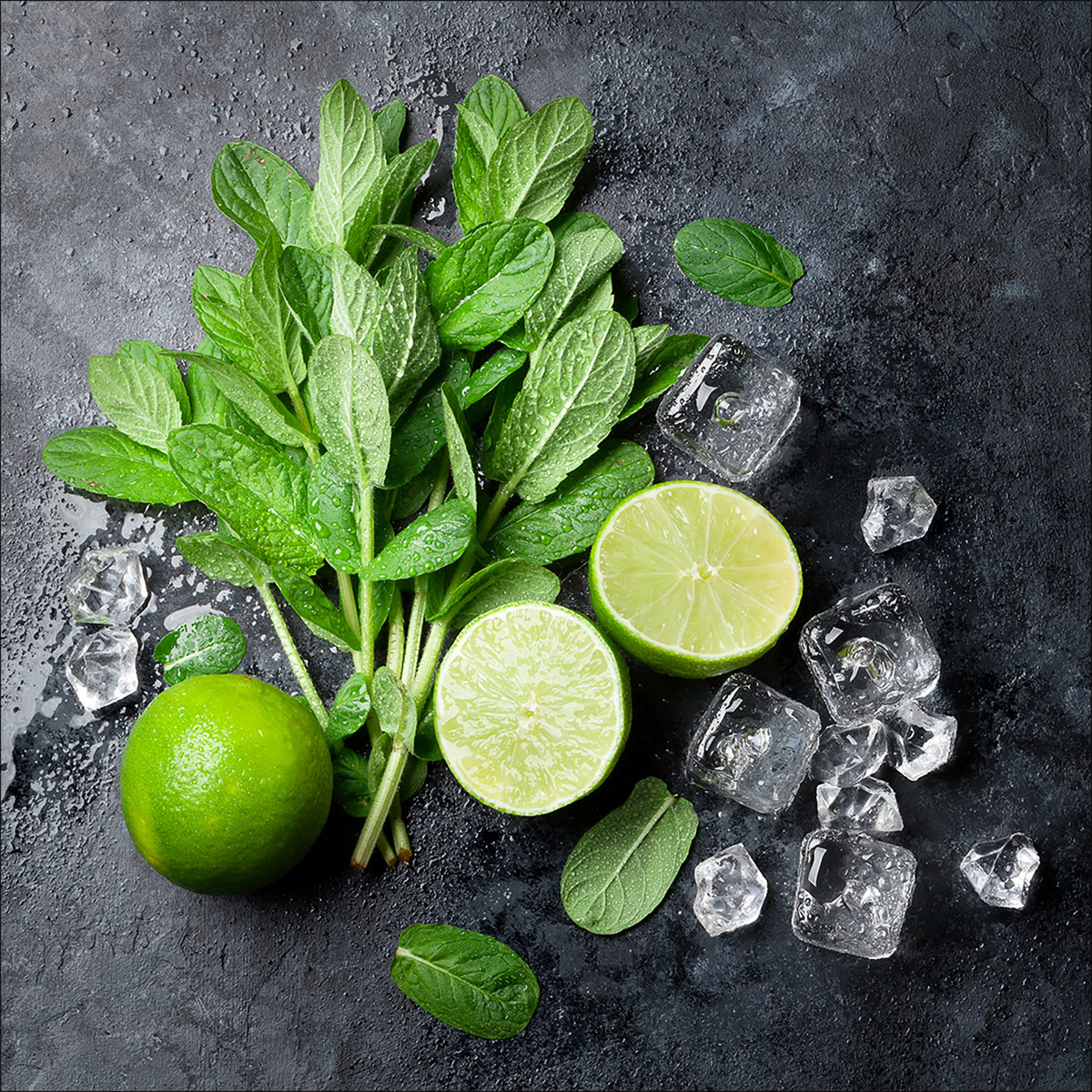 Glas-Art Limon und Ice Cube 30 x 30 Glasbild