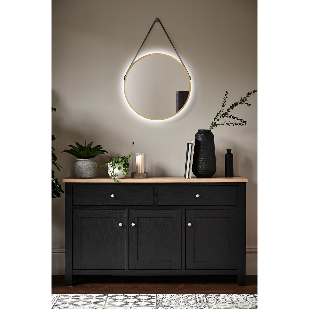 DSK  Design LED Lichtspiegel Silver Barbier Gold Dm 50 cm Bild 7