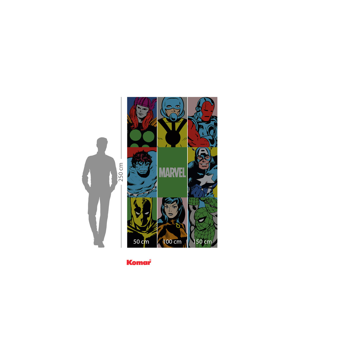 Komar  Vlies Fototapete Marvel PowerUp Team 150x250 cm Bild 3