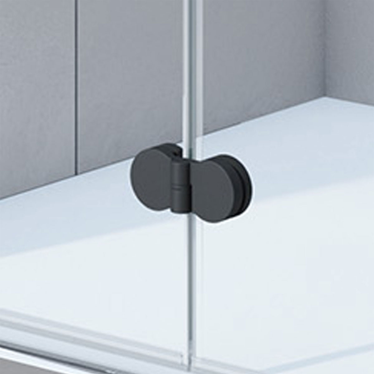 Breuer  Drehfalttür Elana Komfort 2-teilig für Nische Anschlag links schwarz matt Bella C 750 mm Bild 3