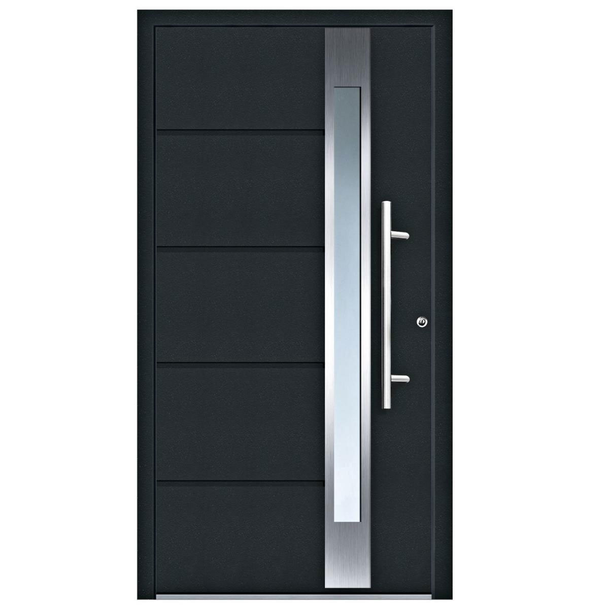 Aluminium-Sicherheitshaustür Rom Superior 60 mm anthrazit 100 x 200 cm Anschlag rechts inkl Griffset Bild 1