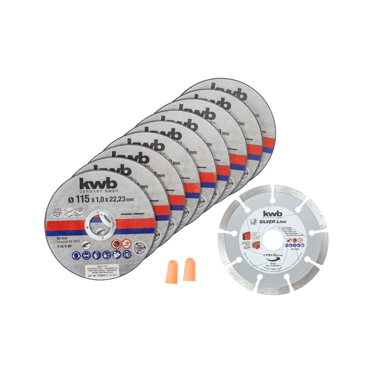 kwb  Trennscheiben Diamant-Set 115 mm 10 teilig