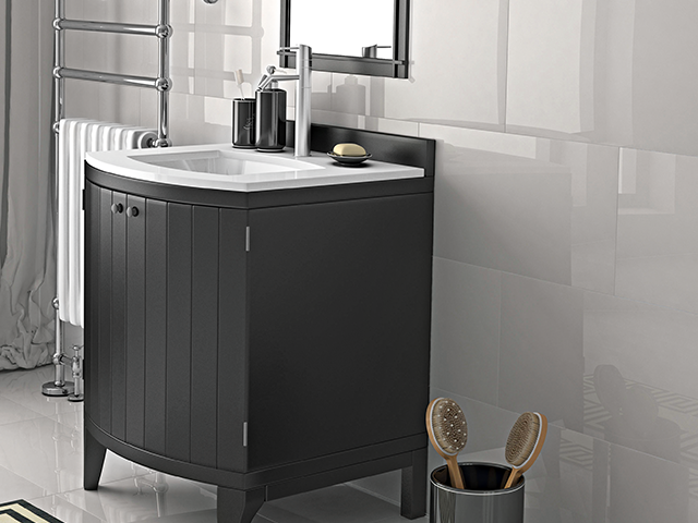 Schwarzes Design-Fliesen-weiss