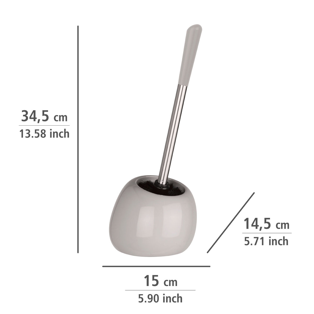 Wenko  WC-Garnitur Polaris Pastel Grey aus hochwertiger Keramik Bild 4