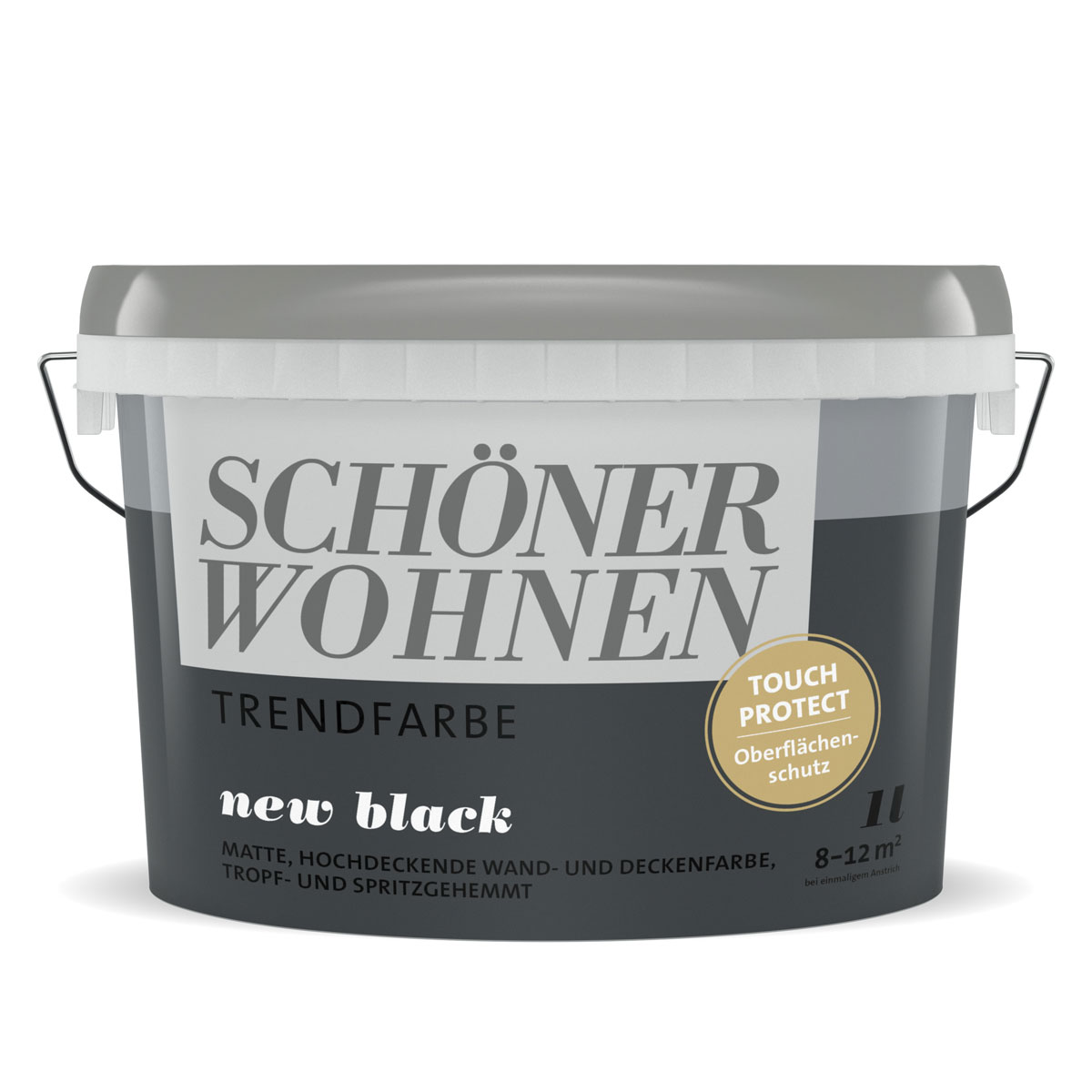 Schöner Wohnen Farbe  Wandfarbe Trendfarbe new black 1 Liter Bild 1