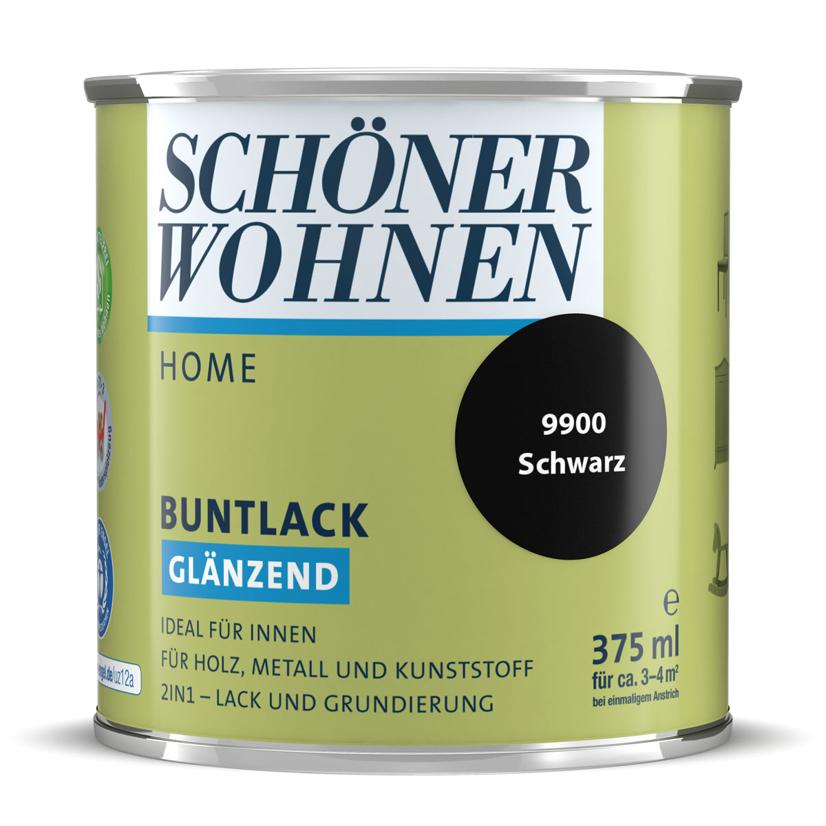Schöner Wohnen Farbe Buntlack Home schwarz glänzend 375 ml