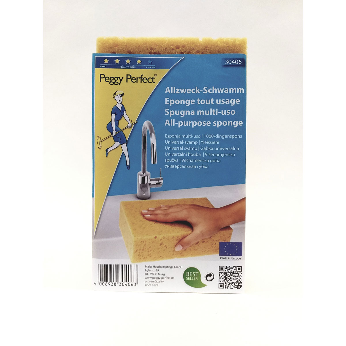 Peggy-Perfect Allzweck-Schwamm 195 x 130 x 90 mm braun