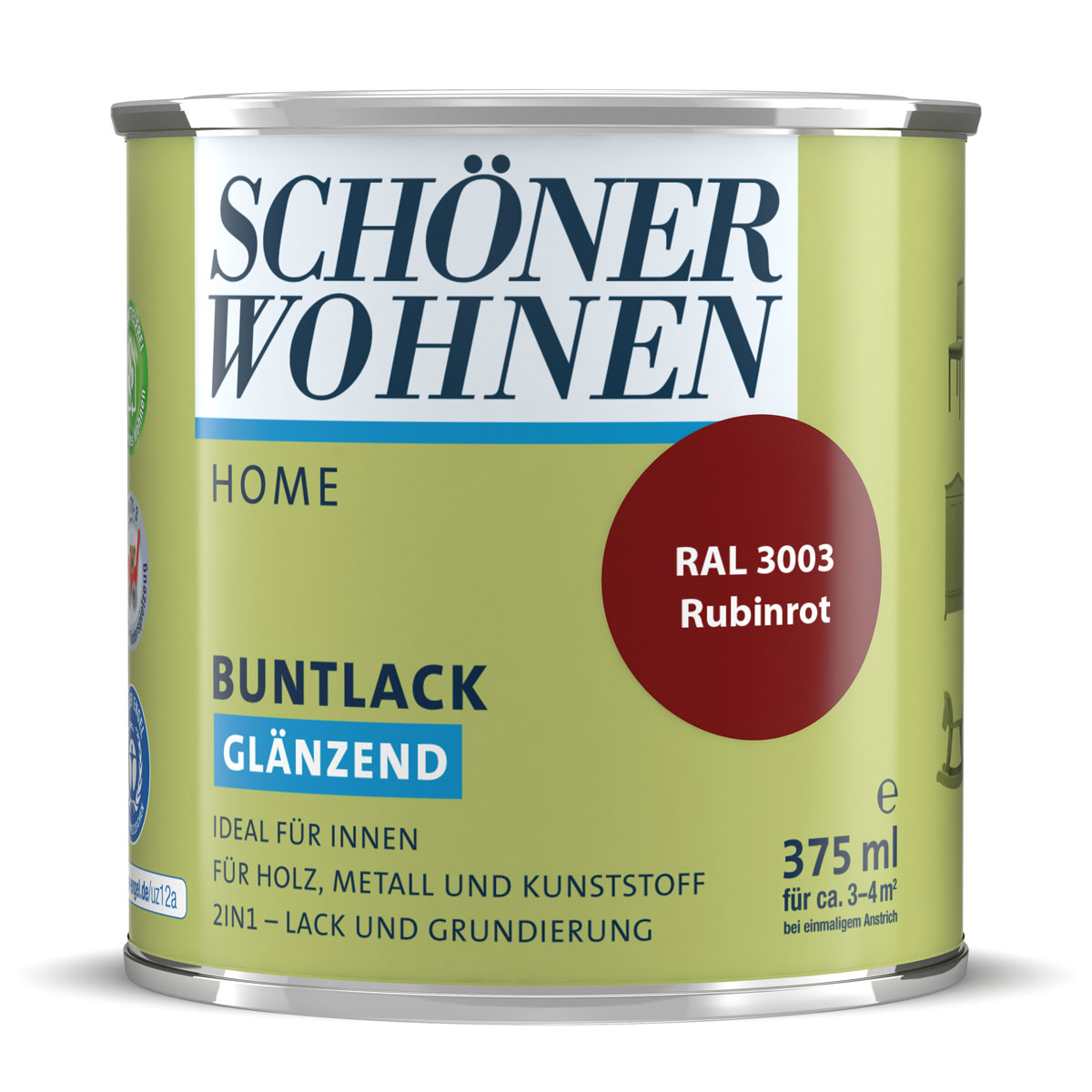Schöner Wohnen Farbe Buntlack Home rubinrot glänzend 375 ml