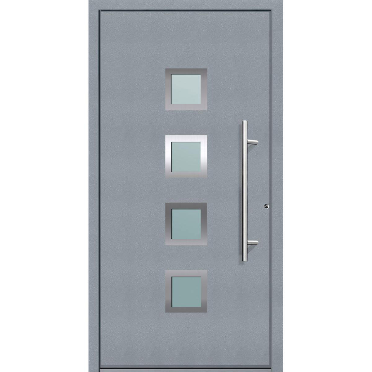 Aluminium Sicherheits-Haustür Mailand Superior 60 mm grau 110 x 210 cm Anschlag rechts inkl Griffset Bild 1