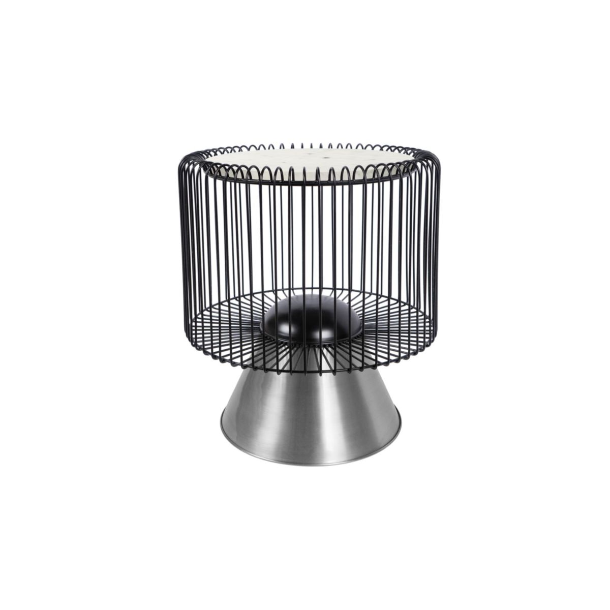 Beistelltisch Malibu 125 weiss schwarz silber