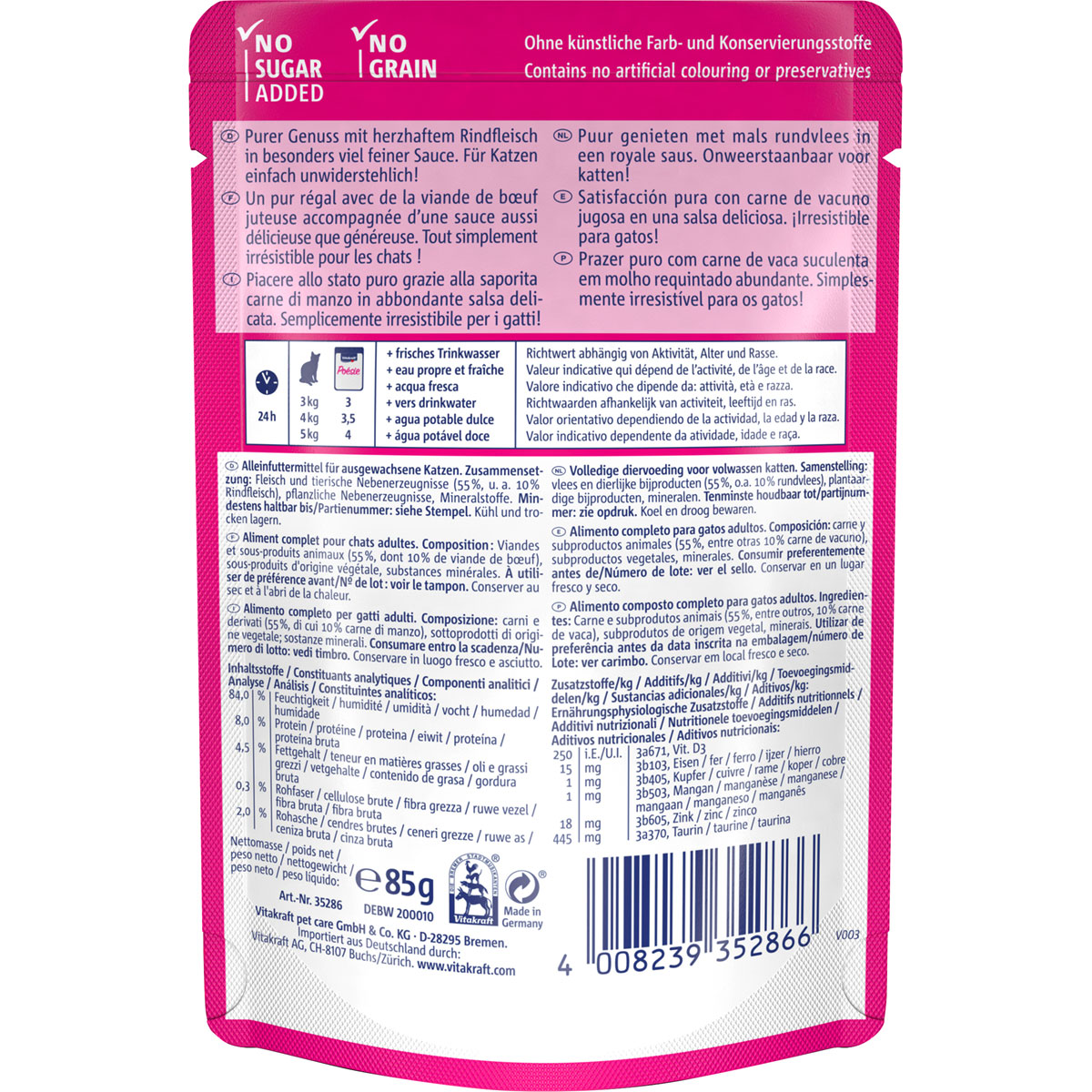 Vitakraft  Poesie Delice Sauce Pouch Rind 85 g Bild 2