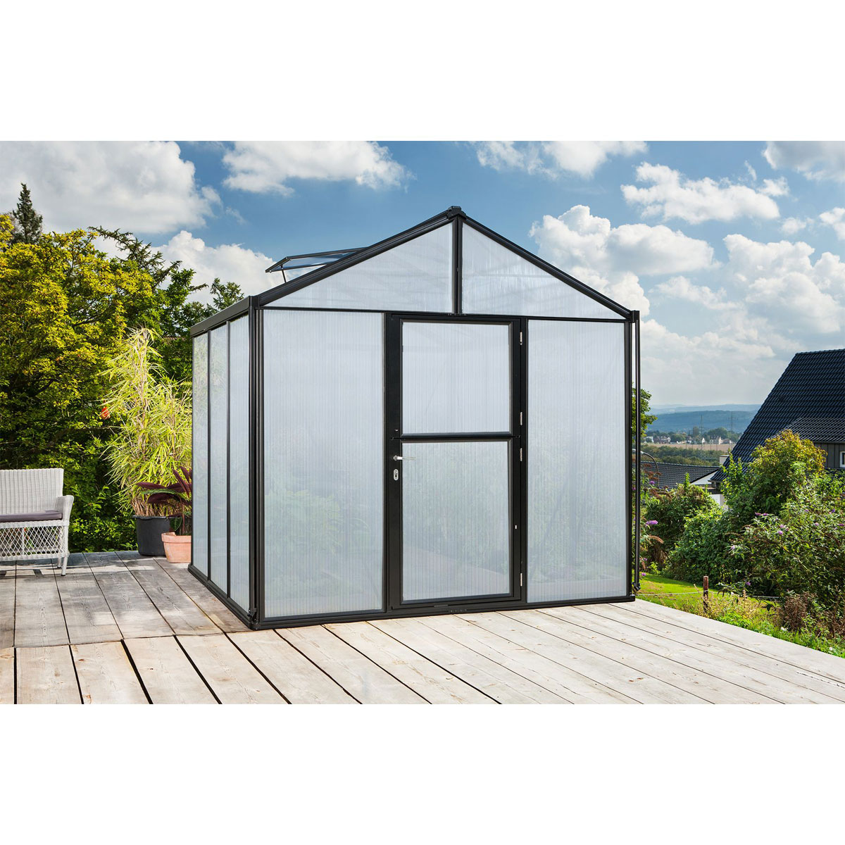 Vitavia Gewächshaus Zeus 6200 6,2m² 16 mm HKP schwarz