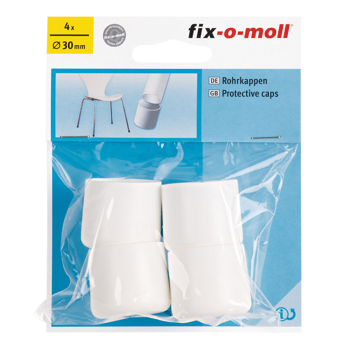 Suki Rohrkappen Durchmesser 3 cm weiß 4 Stück Bild 2