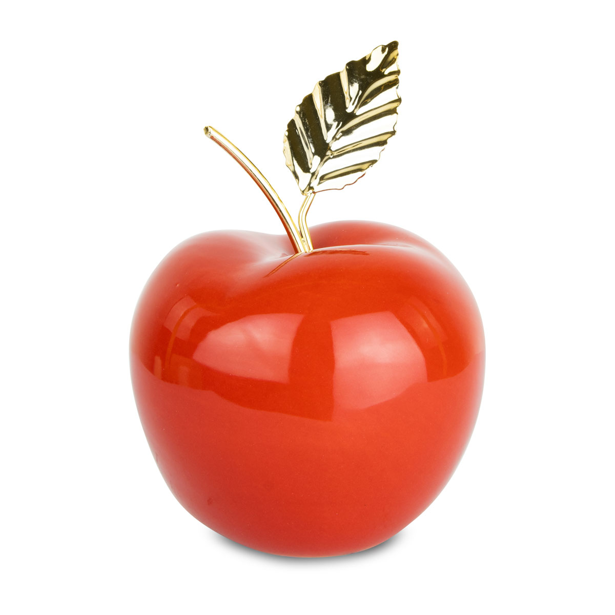 Apfel mit Blatt Keramik rot 9 x 9 x 12 cm
