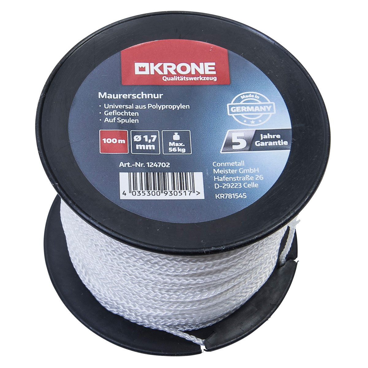 Krone  Maurerschnur 1,7 mm - 100m weiß