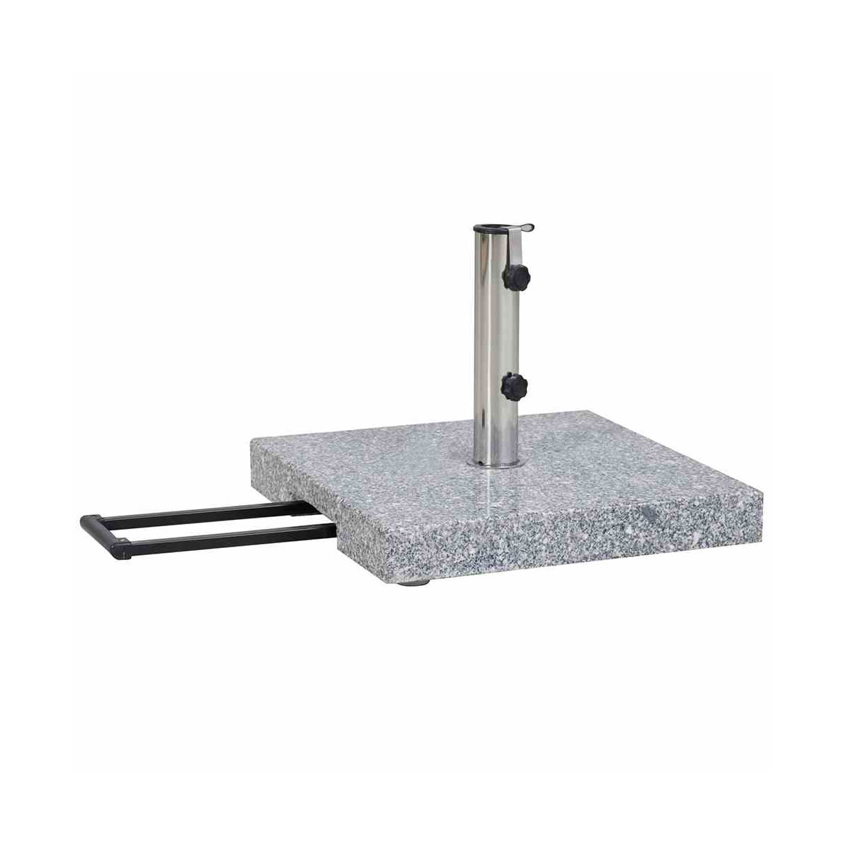 Siena Garden Granit-Schirmständer 45 kg, 50x50x9 cm, hellgrau, für Schirmstock-Ø 25-48 mm, inkl. Rollen Bild 1