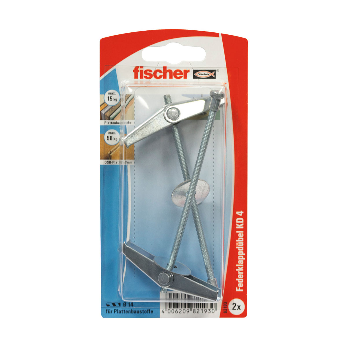 Fischer  Kippübel KD 4 ohne Haken 2 Stück