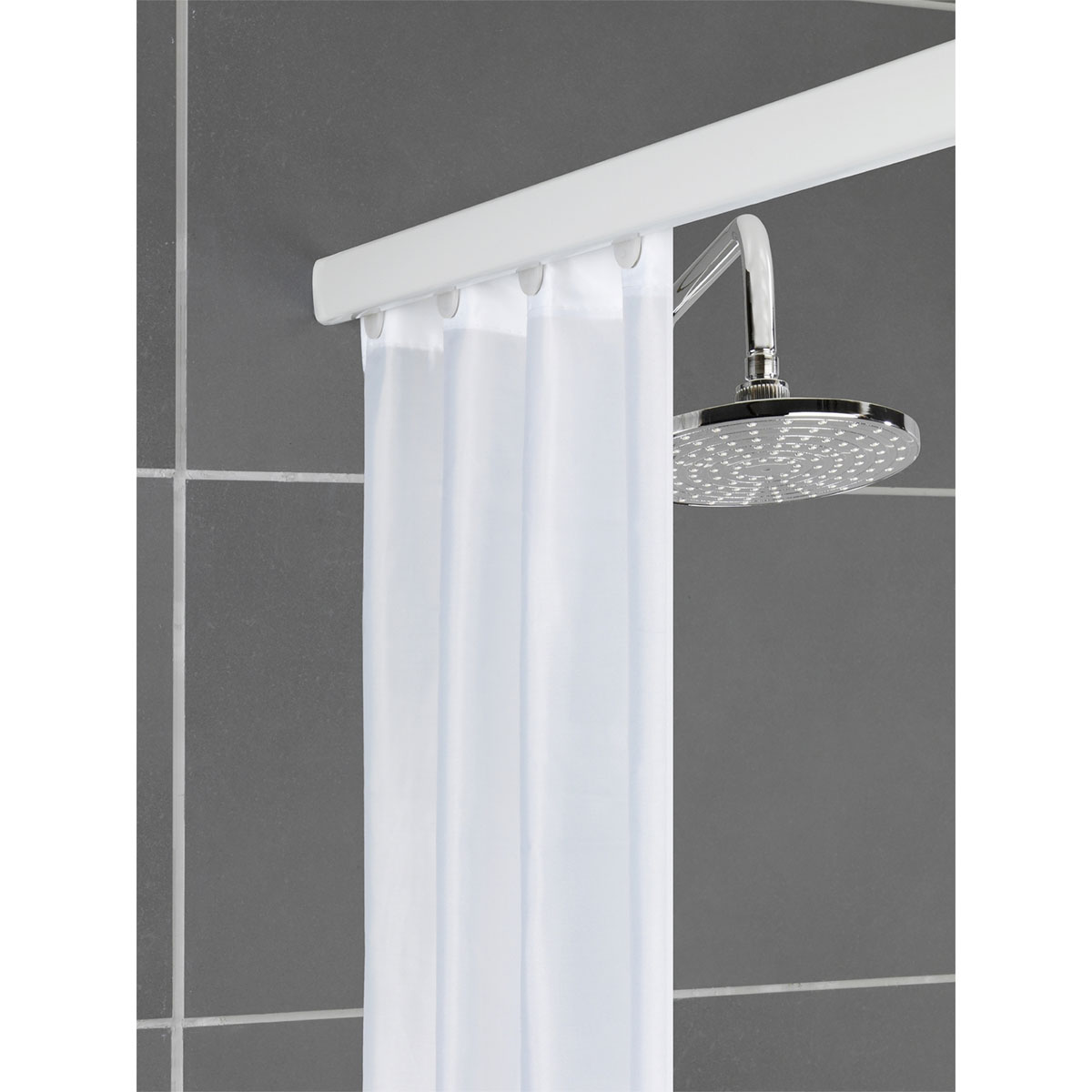 Wenko  Teleskop-Duschschiene Era Weiß 75-125 cm Duschvorhang-Schiene Bild 5