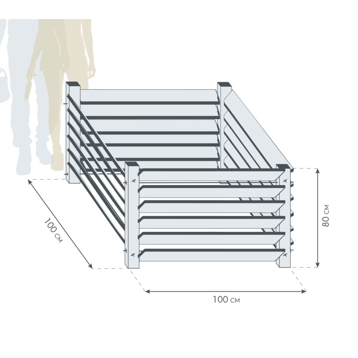 Westmann Komposter Konni M 100x100x80cm Bild 12