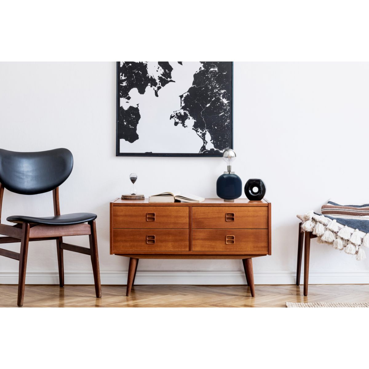 Tischlampe Art Deco 125 dunkelblau silber Bild 2