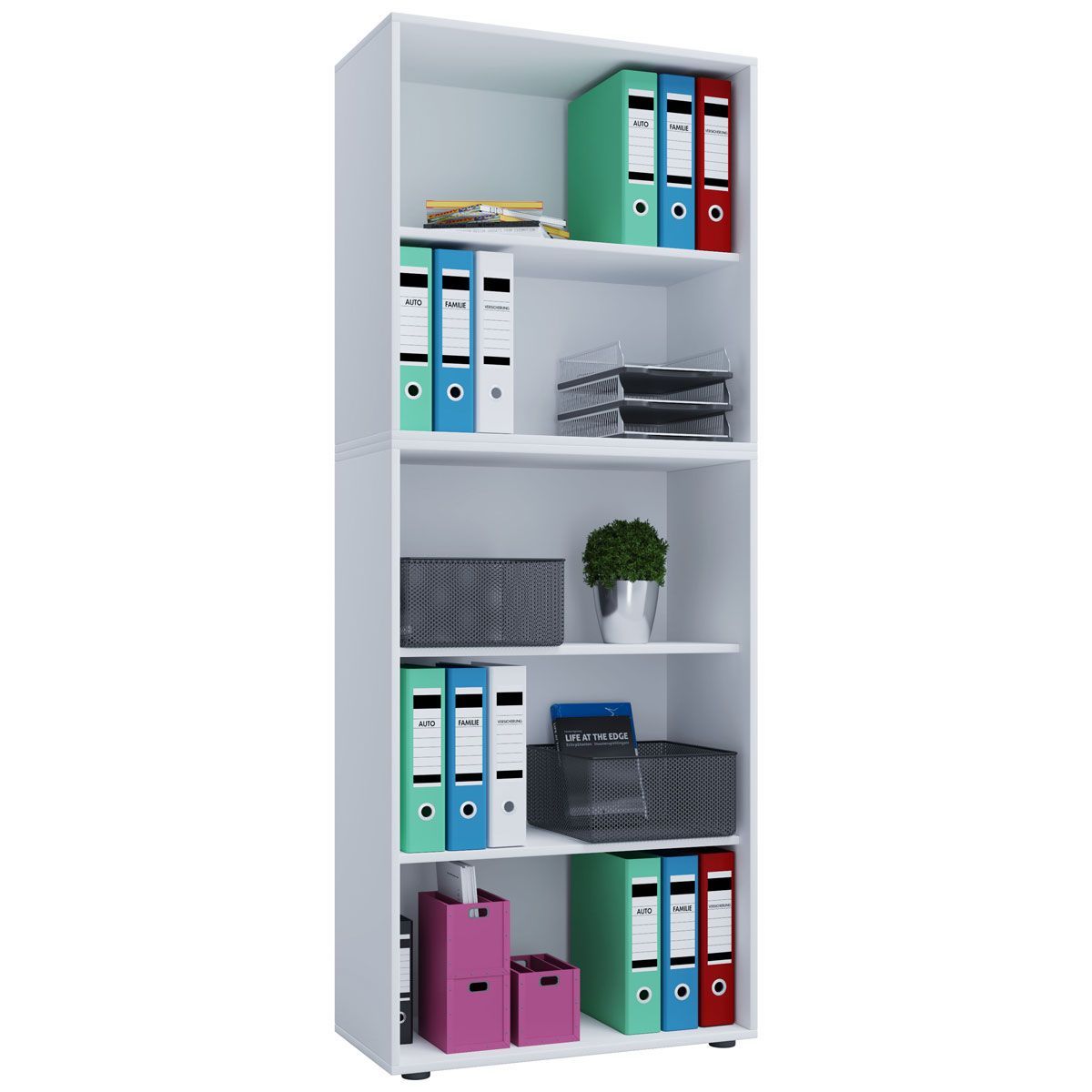 Büroregal Lona XXL ohne Türen grau/weiß Bild 1