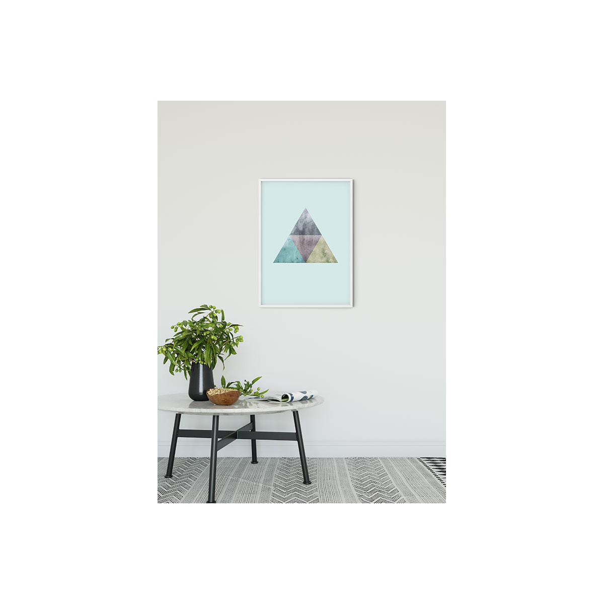 Komar  Wandbild Triangles Top Blue 50x70 cm