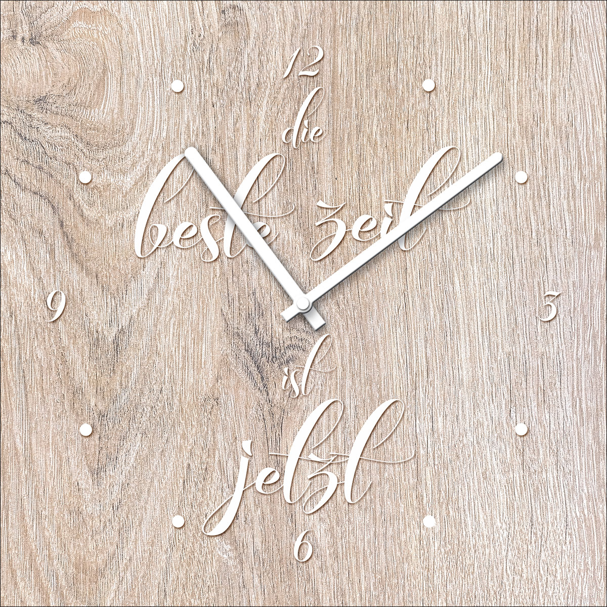 Time-Art Die Beste Zeit Ist Jetzt 20 x 20 Glasuhr