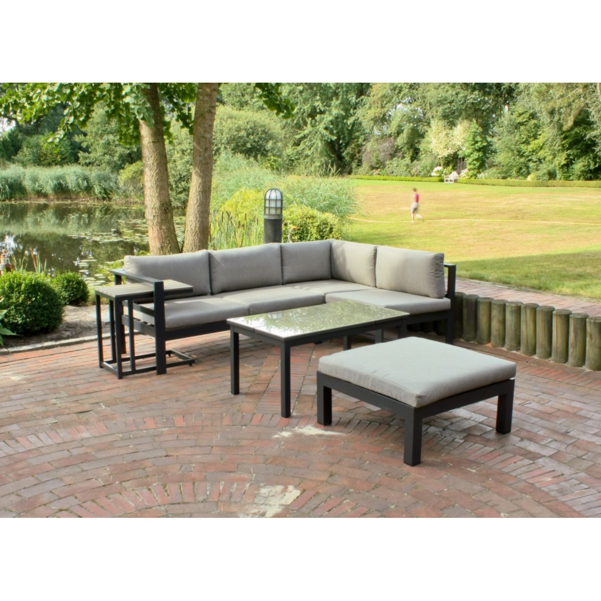 Garden Pleasure Lounge-Eckgruppe MIRANDA, 5-tlg. Alu / Olefin / Nonwood, grau Bild 6