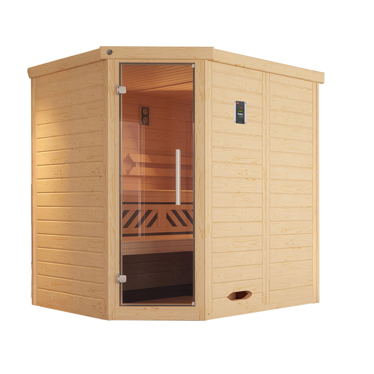 Weka  Elementsauna Varberg Größe 4 Sparset 7,5 kW Bio S Glastuer und Fenster