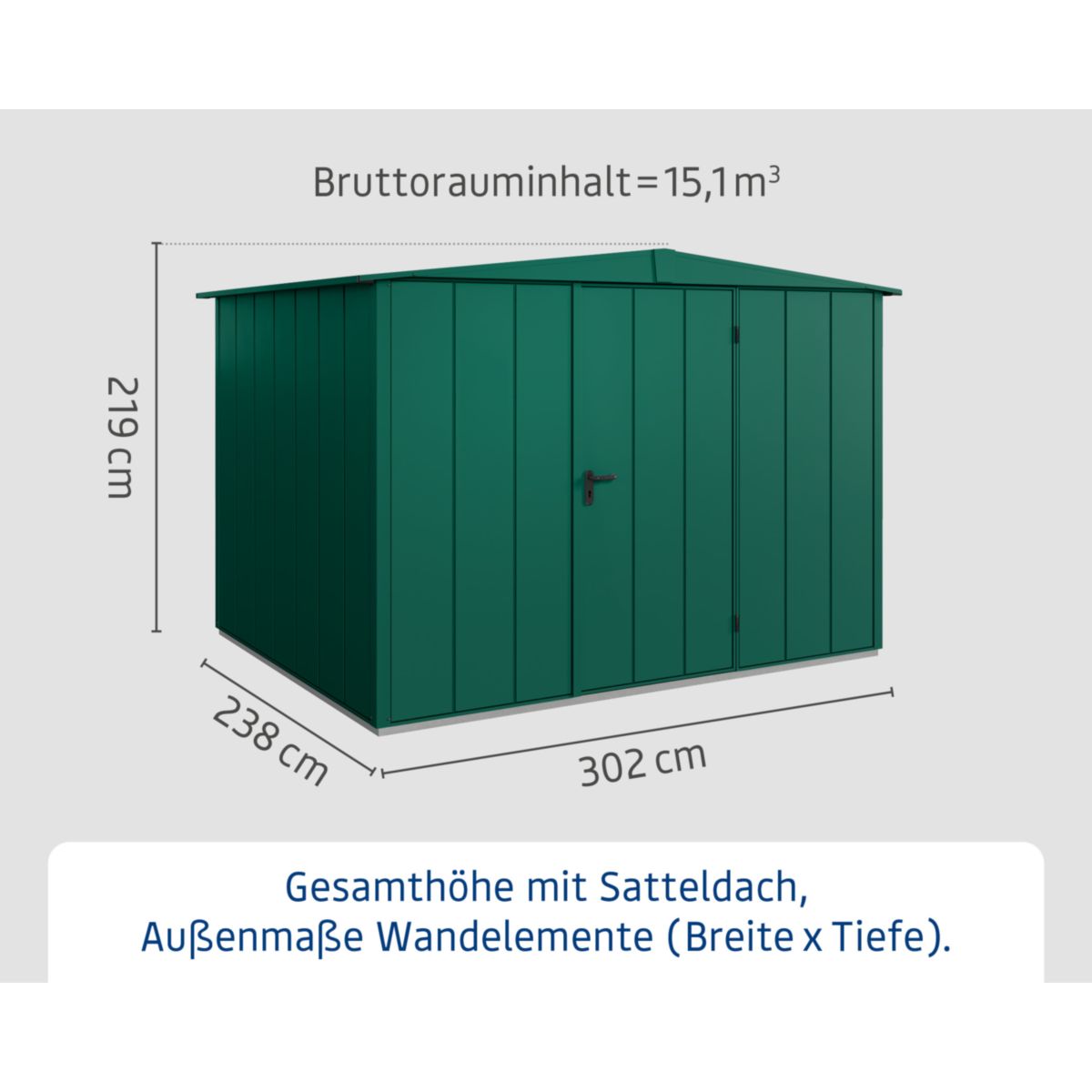 EcoStar  Gerätehaus Elegant-STyp 3RAL7016 1 flg Bild 3