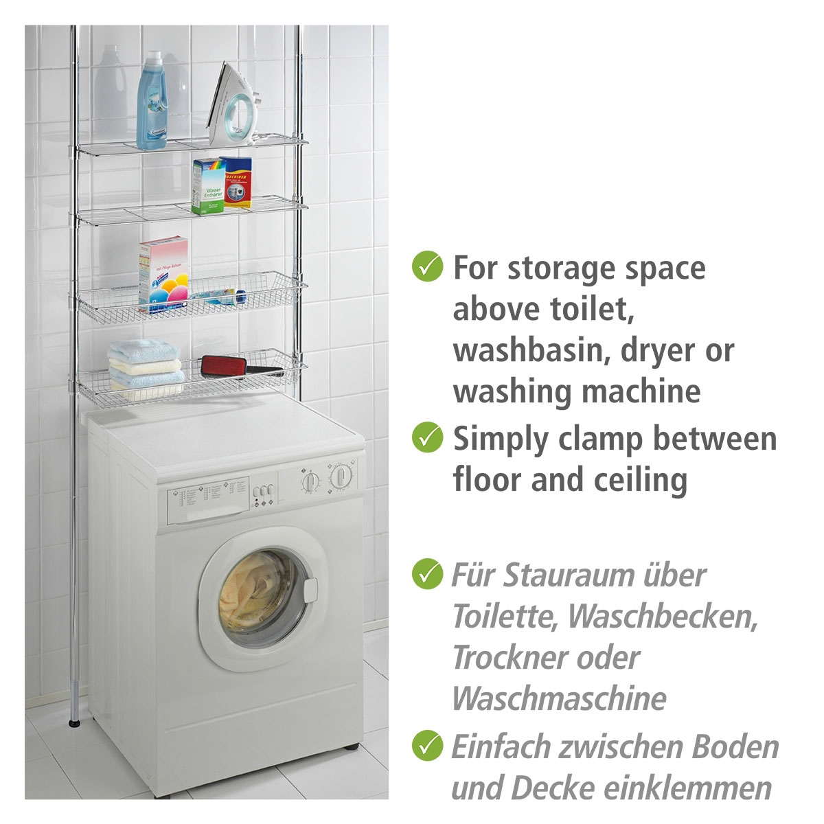 Wenko  Teleskopregal Ellera mit 2 Ablagen und 2 Körben Bild 4