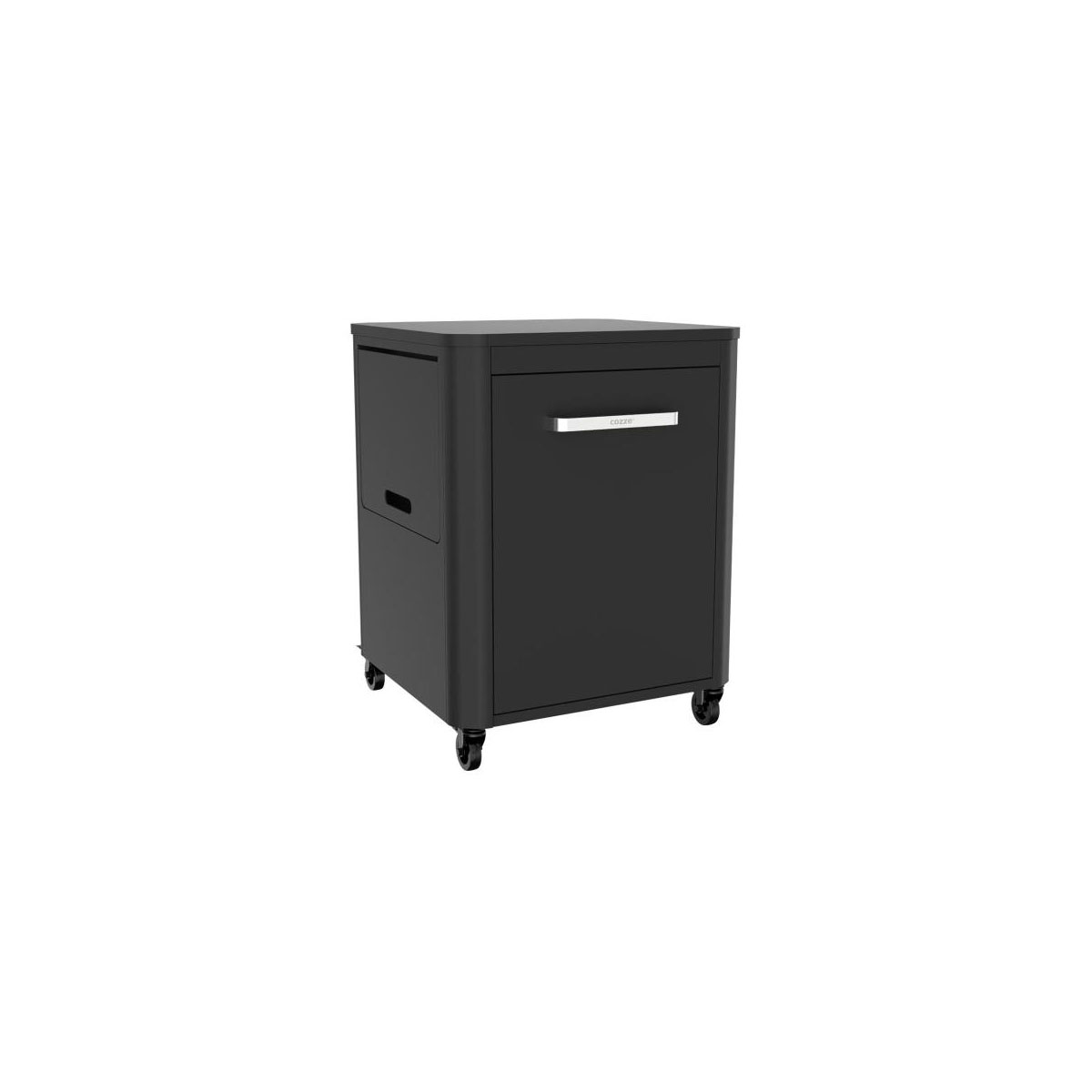 COZZE  Outdoor Rolltisch für die Außenküche mit zwei zusammenklappbaren Seitentischen und Gasflaschenstütze